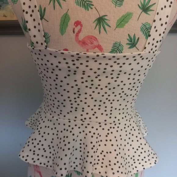 🥳HOST PICK🥳 Miss Valley white and black polka dot summer top peplum (Size S) - Picture 4 of 4